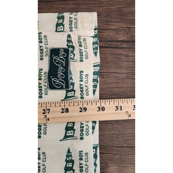 Bogey Boys by Macklemore Flag Print Button-Up Golf Shirt Ivory/Green Large NEW - Picture 7 of 9